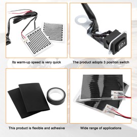 Moofey 12v Heated Motorcycle Grips, Handlebar Pad Fits Universal Grip ATV Motorcycle