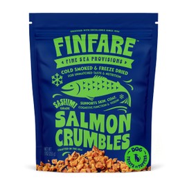 Finfare Freeze Dried Salmon Meal Topper for Dogs, 9oz Crumbles