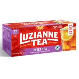 Luzianne Sweet Iced Tea Bags, Family Size, 22ct Box (Pack of 6)