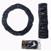 Tsuinz For Honda Car 15'' Black Leather Car Steering Wheel