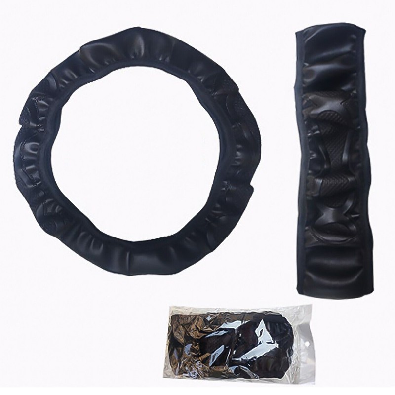 Tsuinz For Honda Car 15'' Black Leather Car Steering Wheel