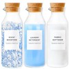 Glass Laundry Detergent Dispenser Set with Cork Lids, Fabric Softener