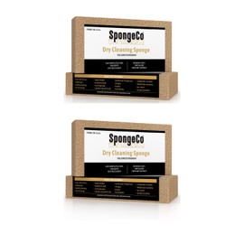 SpongeCo - Dry Cleaning Soot Eraser Sponge - Pet Hair, Smoke, Soot, Dust and Dirt Remover - 3x6x1.5 (2 Pack) All Natural Latex Rubber, Made in The USA