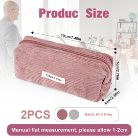 MOAZIFI Federmäppchen 2er Set, Federtasche, Schlamppermäppchen, Mäppchen Für Schule Und Büro, Stilvolles Design In Rosa Und Grau, Praktische Aufbewahrung Für Stifte Und Zubehör, Pencil Case