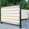 TANG 3' x 25' Beige White Stripe Balcony Privacy Screen