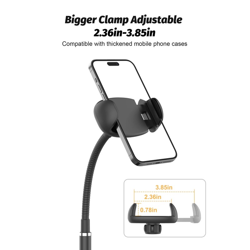 Cell Phone Stand, Adjustable Height & Angle Gooseneck Stand for