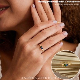 June Birthday Gifts for Women, September Birthstone Rings for Women Gold Rings That Don't Tarnish Sapphire Birthstone Ring Birthday Gifts for Her Annivesary Stocking Stuffers for Teens