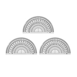 Ainkou 3pcs Clear Plastic Protractor 180 Degrees 4 Inches for Angle Measurement Student Math Classroom School Office Teachers