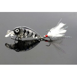 CENPEK 5pcs Luya Bait 4.5cm/4g Micro-submersible Hard Bait Blood Tank Hook with Tail Feathers Artificial Bait Bionic Fake Bait