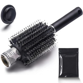 Charmonic Hair Brush, Travel Safe Round Brush, Safe Brush with Discreet Removable Lid with Smell Proof Bag Can Protection Small Jewelry, Key, Money or Valuables, Portable Storage Hair Brush (1 Pack)