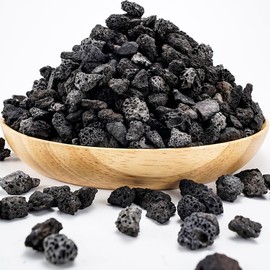 6lb Black Lava Rock for Plants, Natural Horticultural Volcanic Grit, Cactus Succulents Bonsai Stones, Crushed Potting Gravel for Drainage Planter, Terrarium Decoration, Gardening Soil Additive Pebbles