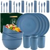 28-Piece Wheat Straw Dinnerware Sets, Microwave & Dishwasher Safe Unbreakable