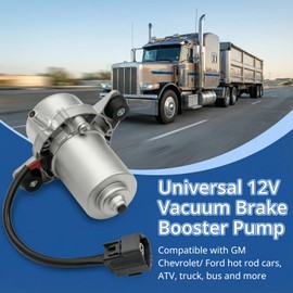 12V Brake Booster Vacuum Pump Kit with Installation Accessories Universal High-Performance 18'' to 25'' Electric Vacuum Pump for Brake Booster EVP28