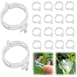 Clips de Soporte para Plantas, Soporte para Enredaderas (Blanco-100pc) Tallos de Tomate, Pepino, Pimientos, Rosas, Reutilizable, para Enrejado, Estacas y Jardín