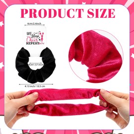 Yuxung 24 Sets Cheerleader Gifts Bulk Velvet Scrunchies Cheer Elastic Hair Scrunchy Cheer Stuff Cheerleader Gifts for Cheerleading Teams Birthday Party (Hot Pink, Black)