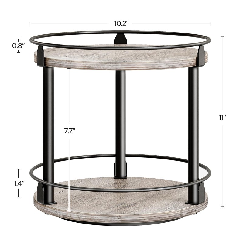 YATINEY Lazy Susan Organizer, Rotating Spice Rack, 2 Tier Spice