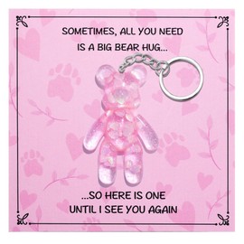 Worry Bear, Pocket Bear Hug, Anxiety Gifts for Women Men, Mental Health Positivity Gift, Emotional Support Gifts for Friends, Comforting Gift for Son Daughter Back to School, Pink