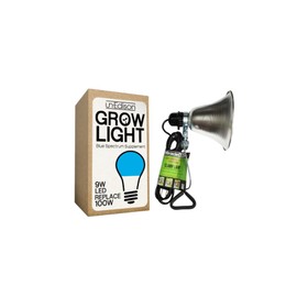 Miracle LED Un-Edison Grow Light Clamp-on Kits, 9W Blue Spectrum White Daylight for Vegetables, Herbs, Hydroponics (1-Pack)