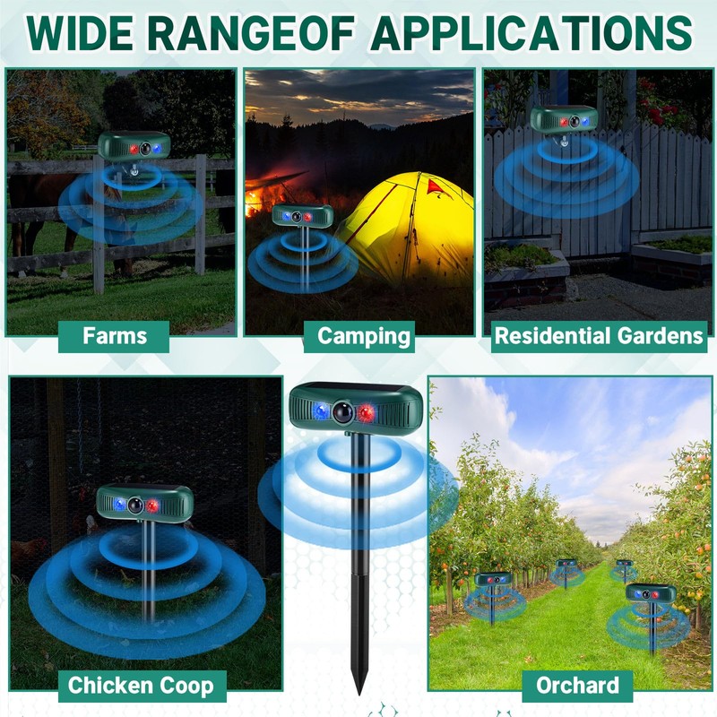 Qualirey 2 Pcs Solar Outdoor Alarm Motion Sensor 129dB Security