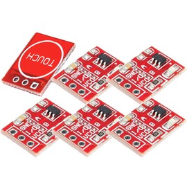 Audiofan TTP223 Capacitive Touch Switch 14.5mm x 10.5mm x 2mm Button Self Locking Module for Arduino 6 Piece Set