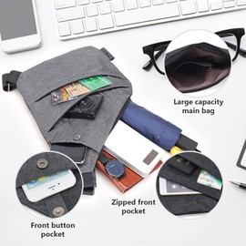 POKLSAQ 2024 New Anti Theft Travel Bag Slim Sling Bag Cross Body Travel Bag,Anti Theft Travel Bag for Women/Men (Black,Right Shoulder)