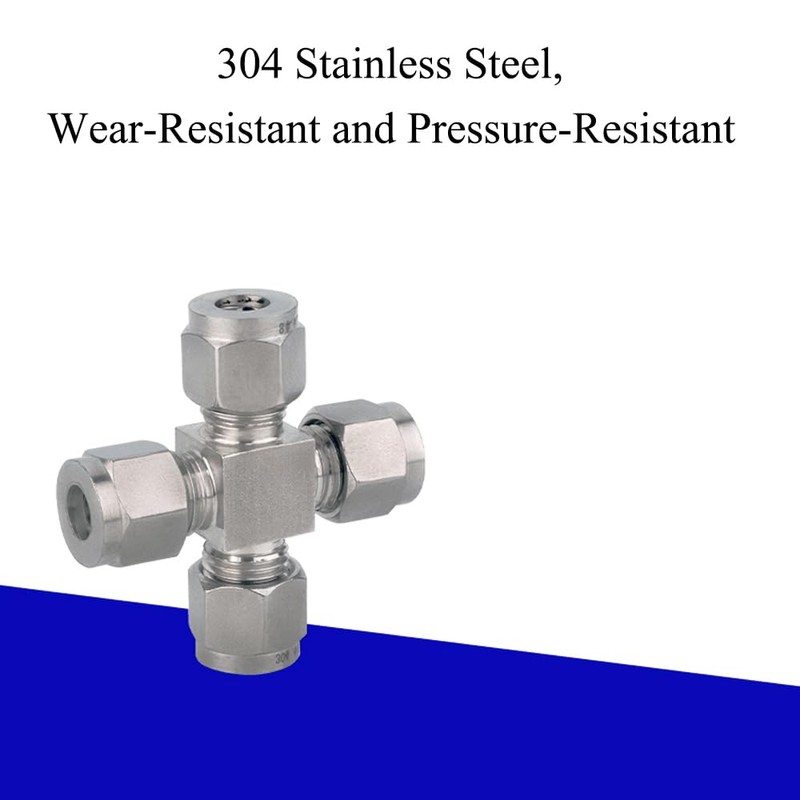Compression Tube Pipe Fitting Stainless Steel Compression Fitting Adapter Cross