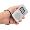 Portable Pocket Radio AM/FM Classic Elegant Design Silver Grey Battery