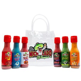 Azu-Mecha Travel Set (6 Flavors) - Furia, Bold, Blue, Hot, Mystery, Cheesy - Snack Seasoning - Sr. Michelado - Bottle Flavor Spice powder