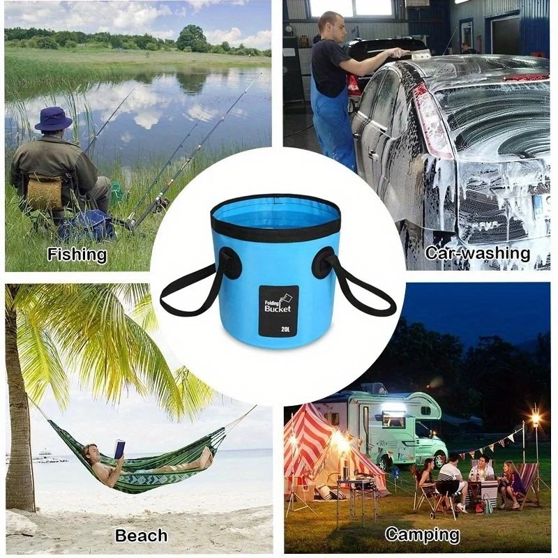 HomeCraft Collapsible Water Bucket Camping – Durable Space-Saving Construction, Home