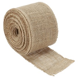 PATIKIL 3.15 Inch Wide 10 Yards Burlap Fabric Ribbon, 1 Pack Wired Jute Crafts Roll for Party Home DIY Wrapping Decoration