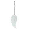 Stunning White Resin Glitter Angel Wing Hanging Decoration - 7.5cm