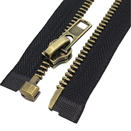 MebuZip #8 20 Inch Antique Brass Teeth Separating Jacket Zipper Right Handed Zipper Heavy Duty Metal Zippers for Men's Jackets Coats Sewing (20" RH)
