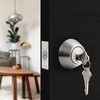 Probrico Satin Nickel Deadbolts, Front Door Deadbolts with Key, Single