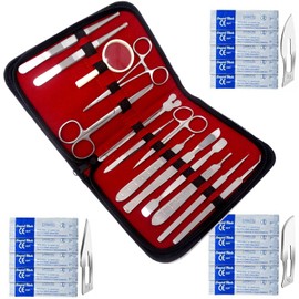 A2Z Scilab 44 Premium Quality Stainless Steel Biology KIT Set with Tools for Medic Students of Anatomy, Biology, Veterinary, Marine Biology with CASE & Free Scalpel Blades Included for Frog Dissection