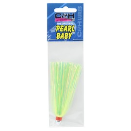 C&H, Pearl Baby Lure, Chartreuse Tinsel Skirt, 1/8 oz / 3.54 g Head, 2.5 in / 6.35 cm