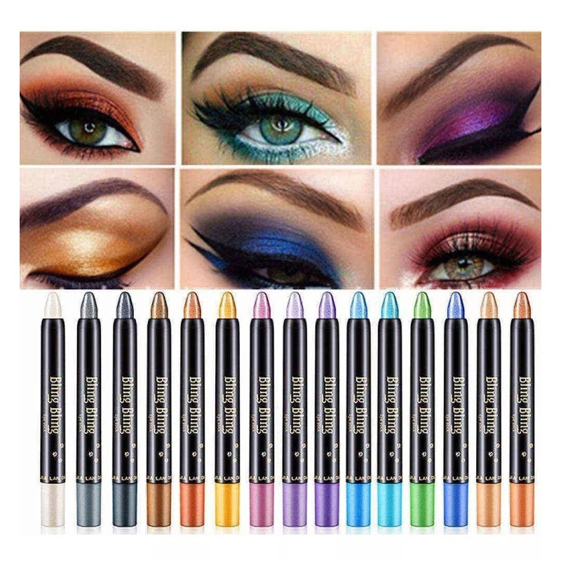 Bling 10 Barras Lapiz Delineador, Sombra Brillante Para Ojos Bling