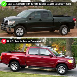 Piodelo 2Pcs Roof Molding Drip Weatherstrips Compatible with 2007-2020 Toyota Tundra Double Cab Left & Right Side Rubber Roof Trim Seal Kit,Replace 75551-0C050 75552-0C050(Not Fit Crewmax)