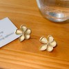 Chunky Gold Large Flower Earrings for Women Irregular Geometric Thick