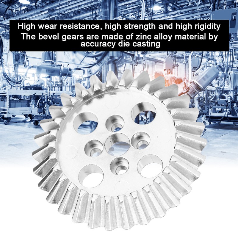 2 Sets Bevel Gear Zinc Alloy Aluminum Bearing 22mm Industrial