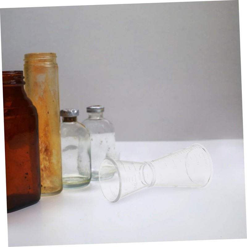 BUGUUYO 10pcs Transparent Double Jigger Cocktail Measuring Cup with Clear