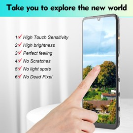 YHXMARSCAN Screen for Cricket Outlast 5G 2024 LCD Display Replacement for Cricket Outlast 5G 2024 SN509C Incell Touch Screen Digitizer Assembly(Black with Frame)