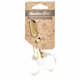 Hemling Gold Embroidery Scissors: Acrylic Handle: 12.5cm/5in: Brushed Gold