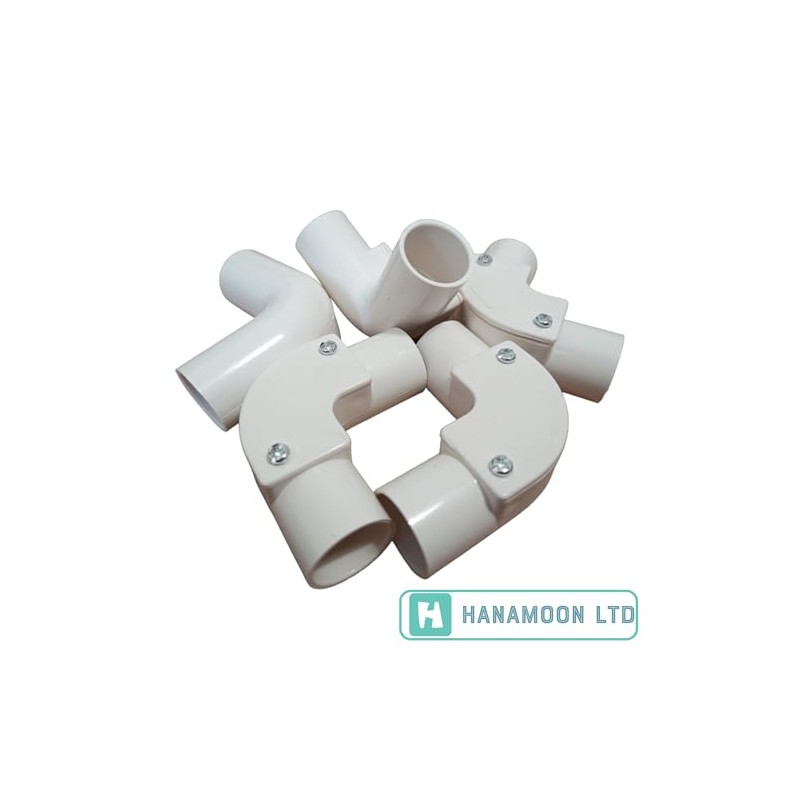 20mm Inspection Elbow for PVC Conduit 90 Degree Bend White
