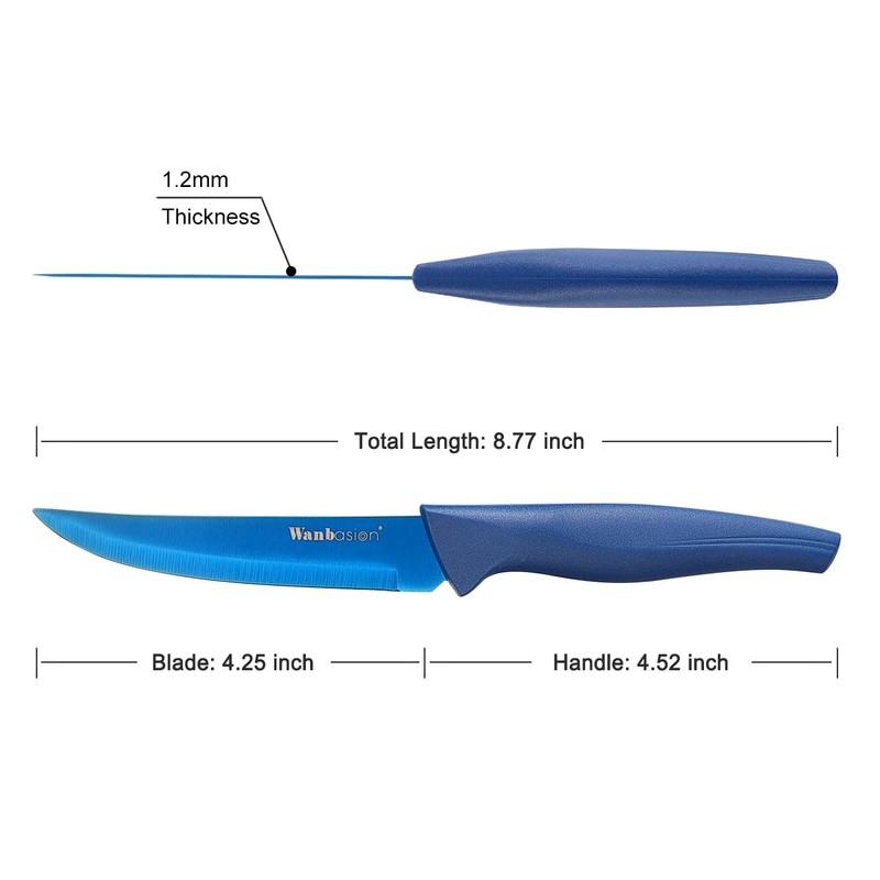 Wanbasion No Sawtooth 8-Piece Stainless Steel Steak Knife Set -