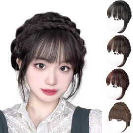 Bangs Wig, Partial Wig, Braid, Headband, Commuting to Work or School Cultural Festivals, Bangs, Hair Accessories, Cute, Braid, Cute, Natural, Stylish, Ideal for Campus, Office, Black Bangs, Women's