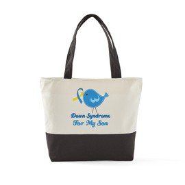 CafePress DOWN STITCH BIRD SON Canvas Tote Top Zipper Closure