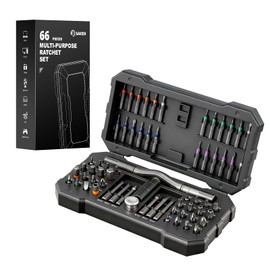 Saker 66-in-1 Magnetic Ratchet Screwdriver Set, Portable Multi-Bit Screwdriver Kit with Detachable Handle for Electronics, Computers, Furniture, Bicycle, DIY Repairs, Gifts