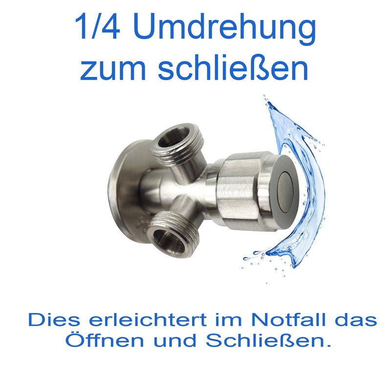 Lazardo Stainless Steel Double Angle Valve Quick Release with Outlets