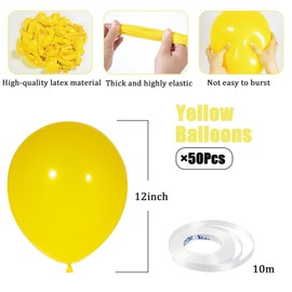 Yellow Balloons, 50 Pcs 12 Inch Pastel Yellow Latex Balloons for Birthday Decorations, Wedding Decorations, Baby Shower Balloons, Yellow Party Decorations