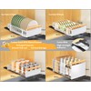 Pull-Out Double/Single Tier Dish Rack for Cupboard, Slide Out Dish